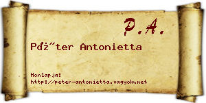 Péter Antonietta névjegykártya